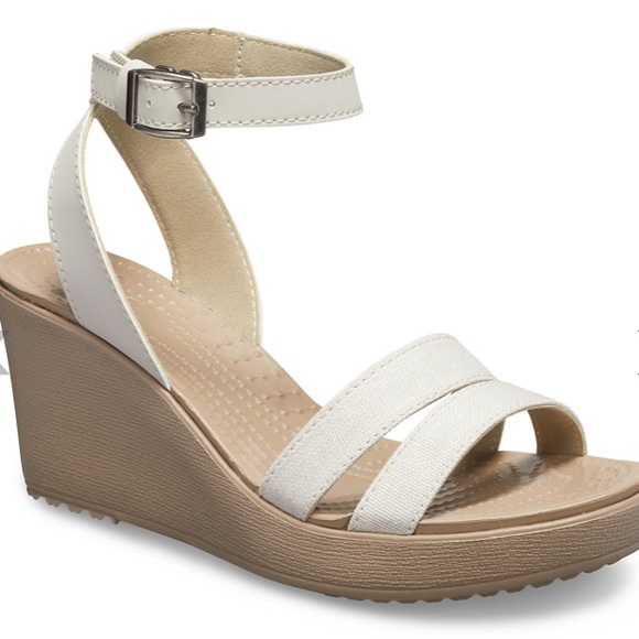 CROCS Shoes - CROCS Shoes Leigh Crosstrap Wedge Size 7